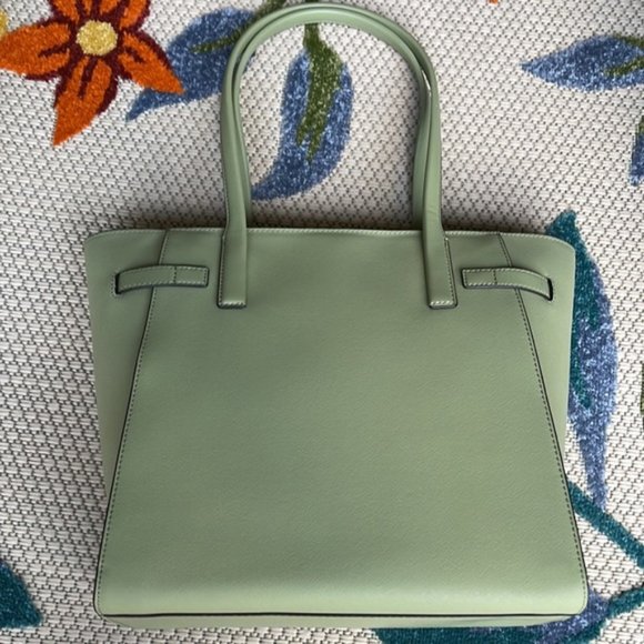 Michael Kors Carmen Large Leather NS Tote Light Sage Multi - Picture 12 of 16